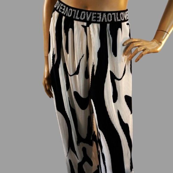 Shein High Waist Print Wide Leg Pants Boho Loose Casual Palazzo Trousers Sz 4 - Picture 7 of 12